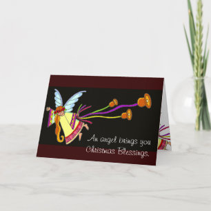 Cartes Pour Fêtes Annuelles Un ange de Noël Art populaire ukrainien