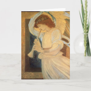 Cartes Pour Fêtes Annuelles Un ange jouant du flageolet par Burne-Jones