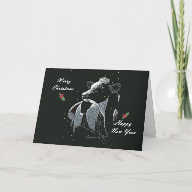 Cartes Pour Fêtes Annuelles Un autre Moo de Noël (Devant)