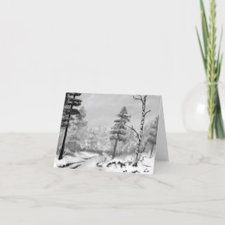 Cartes Pour Fêtes Annuelles Un beau paysage hivernal, scène enneigée.