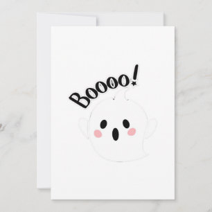 Cartes Pour Fêtes Annuelles Un Boo Blanc Mignon Créatif Décontracté