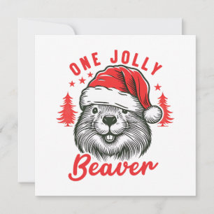 Cartes Pour Fêtes Annuelles Un castor de Jolly