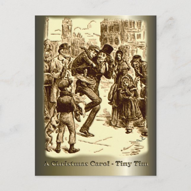 Cartes Pour Fêtes Annuelles Un chant de Noël - Tim minuscule (Devant)