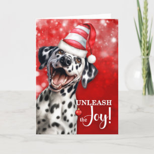 Cartes Pour Fêtes Annuelles Un chien dalmate déchaîne la joie Noël