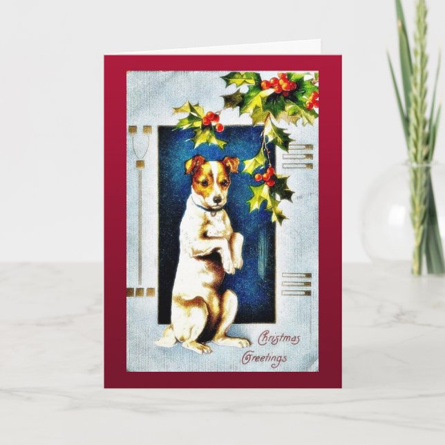 Cartes Pour Fêtes Annuelles Un chien debout (Devant)