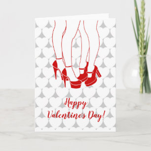 Cartes Pour Fêtes Annuelles Un couple de lesbiennes s'embrassant le jour de la