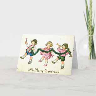 Cartes Pour Fêtes Annuelles Un cru 1913 du trio des enfants de Joyeux Noël
