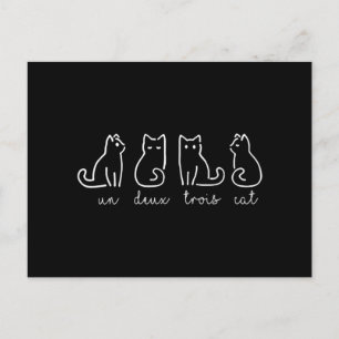 Cartes Pour Fêtes Annuelles Un Deux Trois Cat Abstrait Français Kitty
