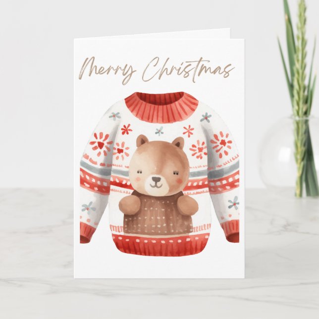 Cartes Pour Fêtes Annuelles Un doux chapeau de Noël (Devant)