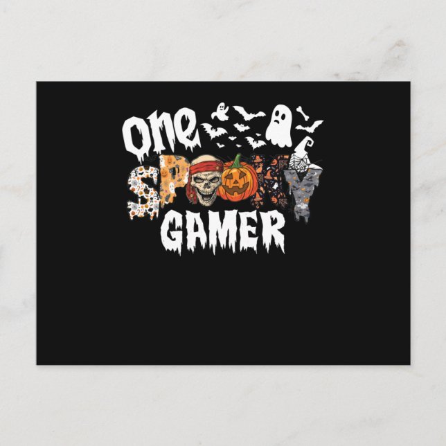 Cartes Pour Fêtes Annuelles Un Gamer léopard groovy effrayant d'Halloween (Devant)