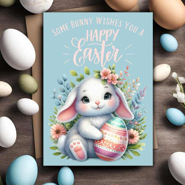 Cartes Pour Fêtes Annuelles Un Groenland Vous Souhaite Une Bonne Personnalité  (Some Bunny Wishes You A Happy Easter Custom Holiday Card)