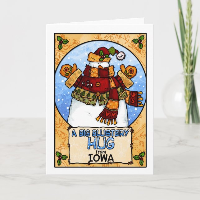 Cartes Pour Fêtes Annuelles Un gros câlin de l'Iowa (Devant)