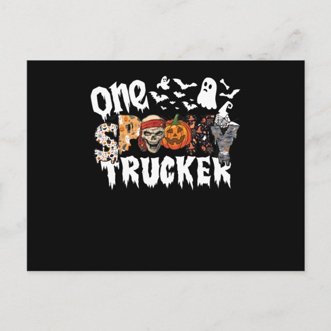 Cartes Pour Fêtes Annuelles Un Halloween Éffrayant Trucker Leopard Super (Devant)