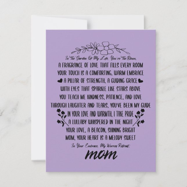 Cartes Pour Fêtes Annuelles Un hommage sincère à maman (Devant)