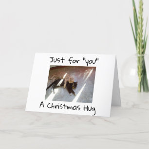 CARTES POUR FÊTES ANNUELLES UN "HUG" PUIS UN "MISTLETOE" KISS À NOËL