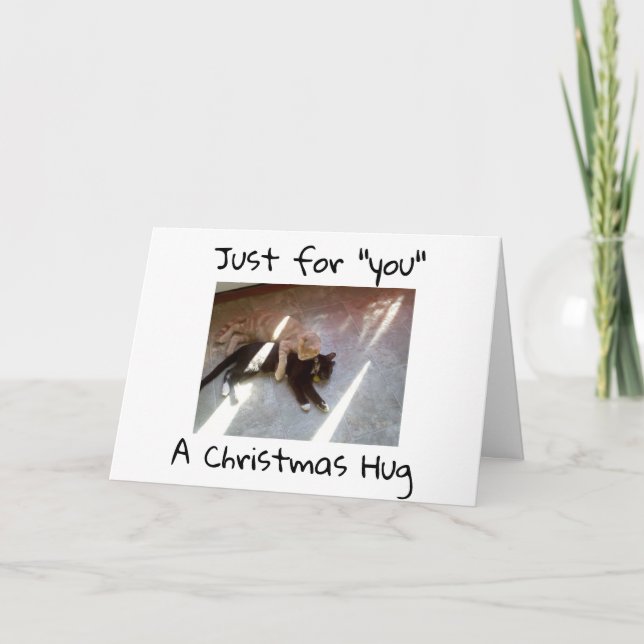 CARTES POUR FÊTES ANNUELLES UN "HUG" PUIS UN "MISTLETOE" KISS À NOËL (Devant)