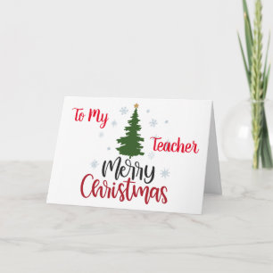 CARTES POUR FÊTES ANNUELLES UN "JOLI NOËL EST SOUHAITÉ" À MON "ENSEIGNANT"