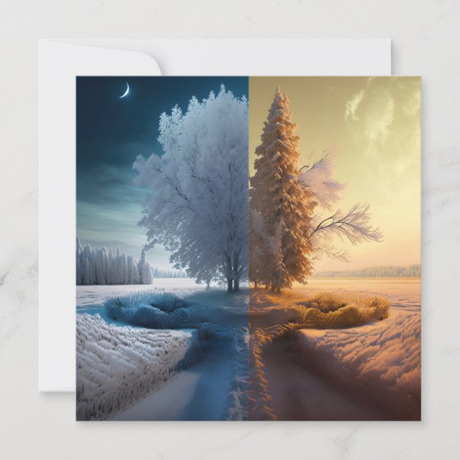 Cartes Pour Fêtes Annuelles Un jour en hiver (Devant)