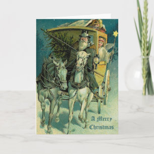Cartes Pour Fêtes Annuelles Un joyeux cheval de Noël et transport