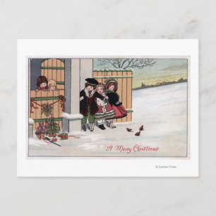 Cartes Pour Fêtes Annuelles Un joyeux ChristmasKids par la barrière