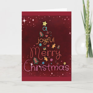 Cartes Pour Fêtes Annuelles Un joyeux message de Noël sur fond rouge