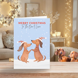 Cartes Pour Fêtes Annuelles Un joyeux Noël aux dachshunds chiens saucisses que