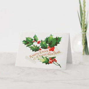 Cartes Pour Fêtes Annuelles Un joyeux Noël et un joyeux Nouvel An Vintage