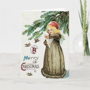 Cartes Pour Fêtes Annuelles "Un joyeux Noël" Fille