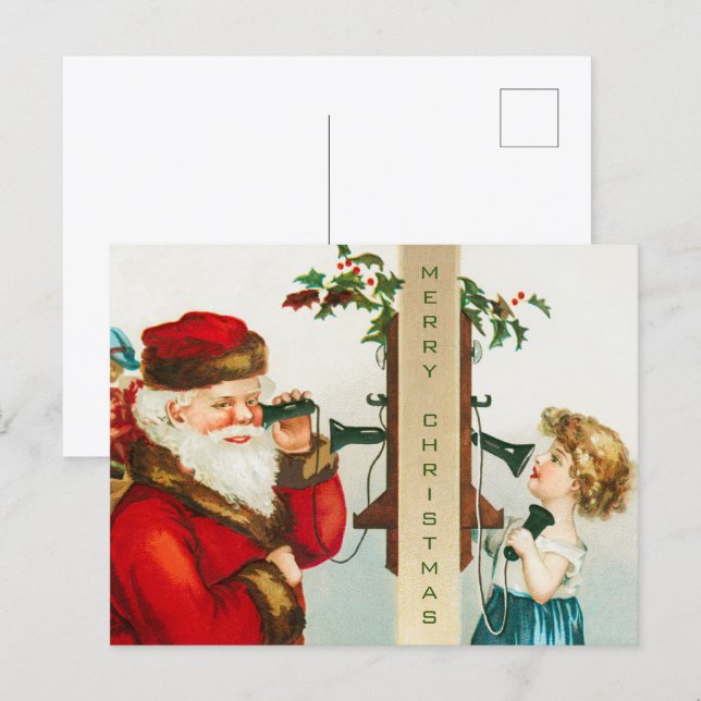 Cartes Pour Fêtes Annuelles Un joyeux Père Noël par Ellen Clapsaddle (Devant / Derrière)