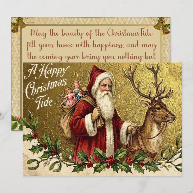 Cartes Pour Fêtes Annuelles Un joyeux temps de Noël (Devant / Derrière)