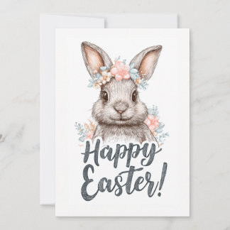 Cartes Pour Fêtes Annuelles Un lapin de Pâques charmant peint