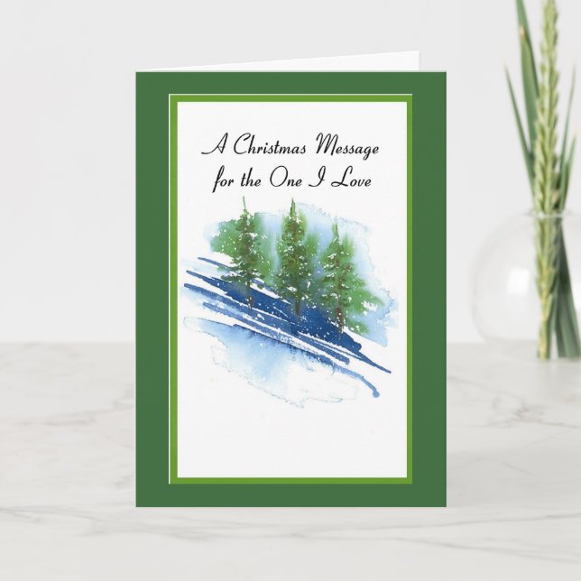 Cartes Pour Fêtes Annuelles Un Message De Noël Pour Celui Que J'Aime (Devant)