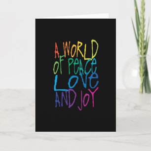 Cartes Pour Fêtes Annuelles Un monde de paix, d'amour et de joie
