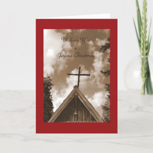 Cartes Pour Fêtes Annuelles Un Noël Joyeux, Église du Vieux Pays, Sepia