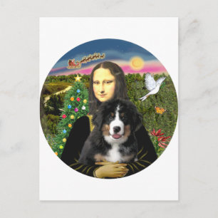 Cartes Pour Fêtes Annuelles Un Noël Mona Lisa - chiot bernois MD