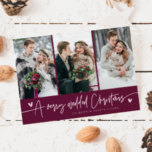 Cartes Pour Fêtes Annuelles Un Noël très marié photo nouvellement mariée Cranb