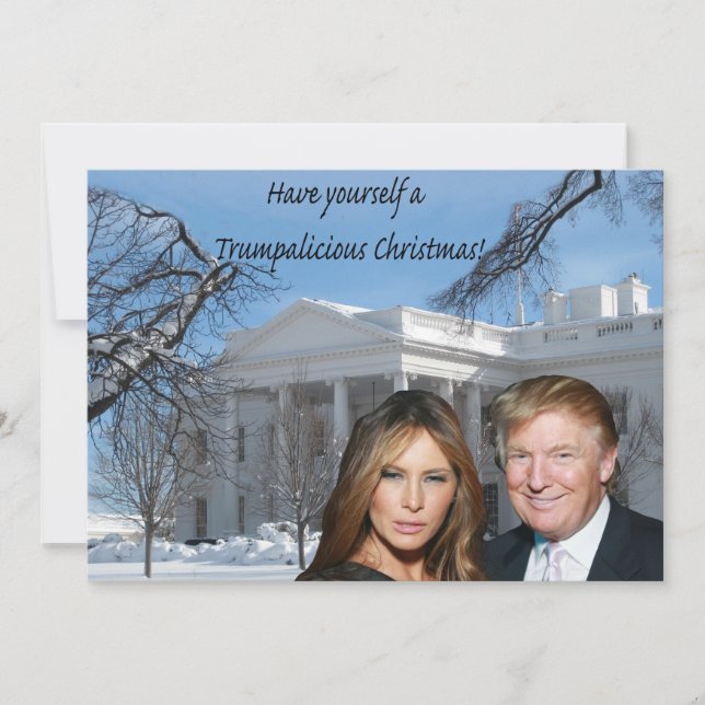Cartes Pour Fêtes Annuelles Un noël Trumpalicious de Donald et Melania (Devant)