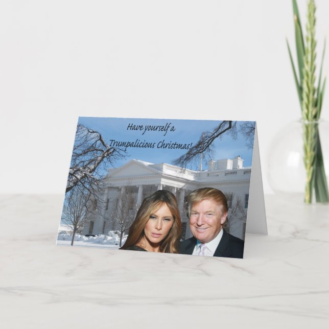 Cartes Pour Fêtes Annuelles Un noël Trumpalicious de Donald et Melania (Devant)
