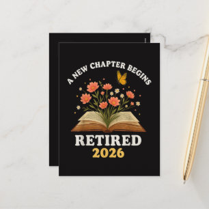 Cartes Pour Fêtes Annuelles Un nouveau chapitre commence Retraité 2026