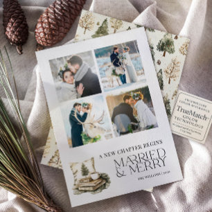 Cartes Pour Fêtes Annuelles Un nouveau chapitre Marié & Joyeux Cosy Neutral 4 