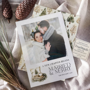 Cartes Pour Fêtes Annuelles Un nouveau chapitre Marié & Joyeux Cosy Neutral Ph