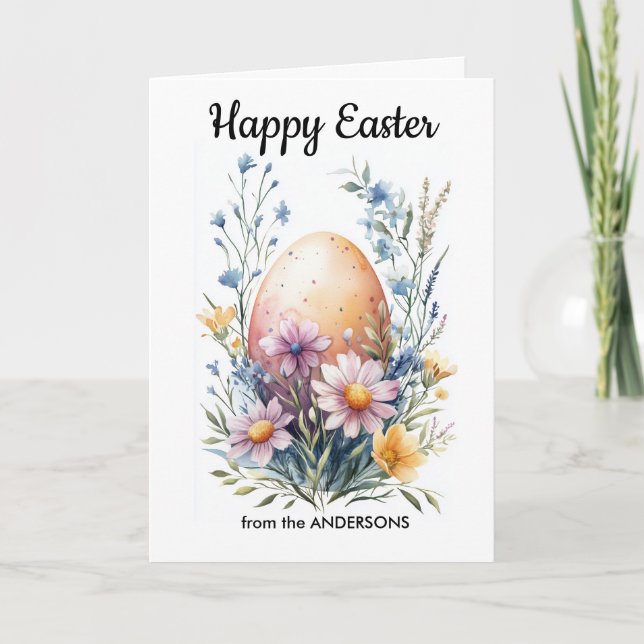 Cartes Pour Fêtes Annuelles Un œuf décoratif de Pâques (Devant)