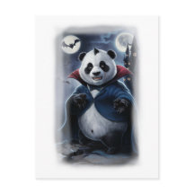 Un panda Dracula drôle sur fond blanc