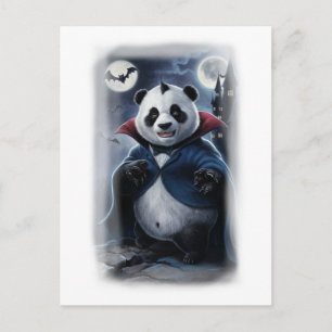 Cartes Pour Fêtes Annuelles Un panda Dracula drôle sur fond blanc