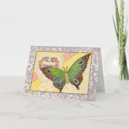 Cartes Pour Fêtes Annuelles un papillon sur la dentelle Be my Valentine