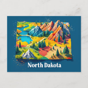 Cartes Pour Fêtes Annuelles Un paysage dynamique du Dakota du Nord   État colo