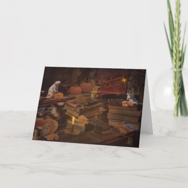 Cartes Pour Fêtes Annuelles Un rassemblement d'action de grâces (Devant)