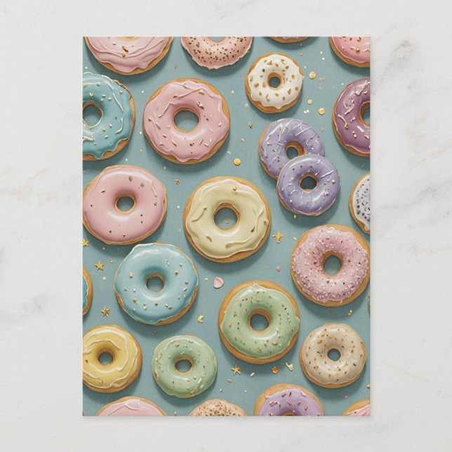 Cartes Pour Fêtes Annuelles Un rêve de beignet pastel à la mode (Devant)