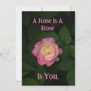 Cartes Pour Fêtes Annuelles Un Rose Est Rose, C'Est TOI !