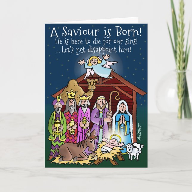 Cartes Pour Fêtes Annuelles Un sauveur est né ! - (Devant)